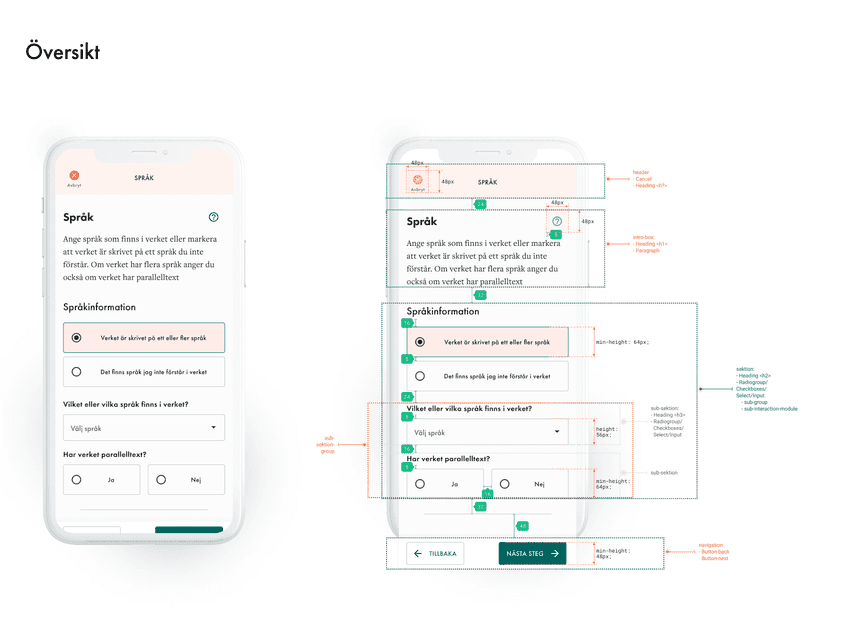 Hi-fi export showcasing the design system created for BTJ-appen